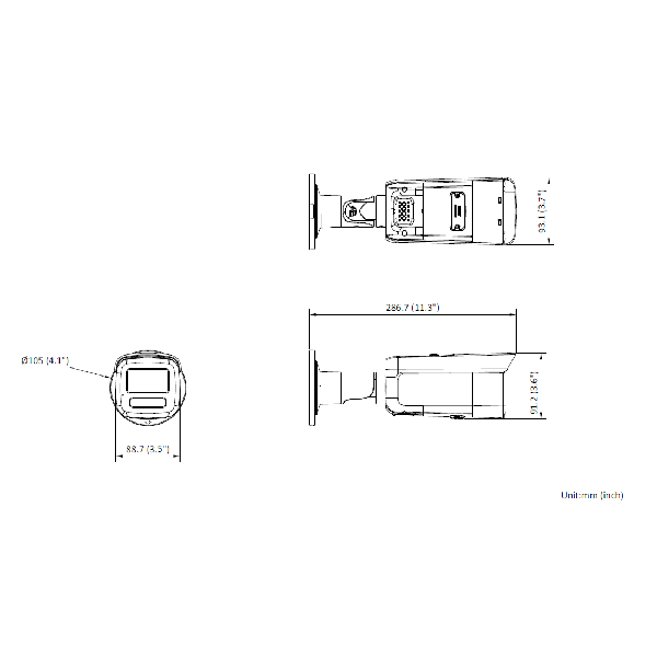Hikvision bullet DS-2CD2T86G2-ISU/SL F6 (balta, 8 MP, 60 m. IR, AcuSense) – nuotrauka 4