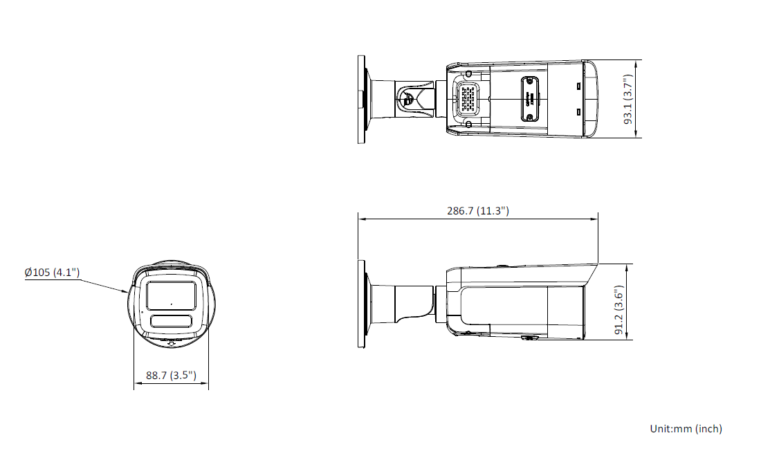 Hikvision bullet DS-2CD2T86G2-ISU/SL F6 (balta, 8 MP, 60 m. IR, AcuSense) – nuotrauka 8