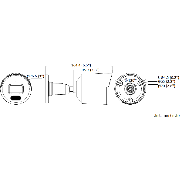 Hikvision bullet DS-2CD1027G0-L(C) F2.8 (balta, 2 MP, 30 m. LED, ColorVu) – nuotrauka 4
