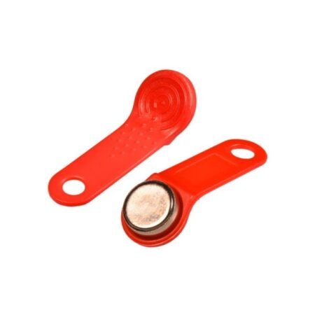 Raudonas dallas raktas iButton DS1990A-F5 su laikikliu