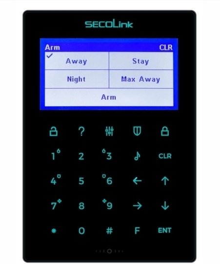 Klaviatūra SECOLINK KM25M (juoda, LCD, balso pranešimai, liečiamas ekranas)