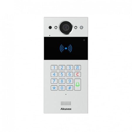 IP vaizdo domofonas Akuvox R20K (2MP, RFID, PIN klaviatūra, PoE, pilka)
